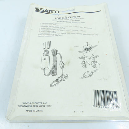 Satco TP157 Black Live End Cord Kit Track Lighting Accessory