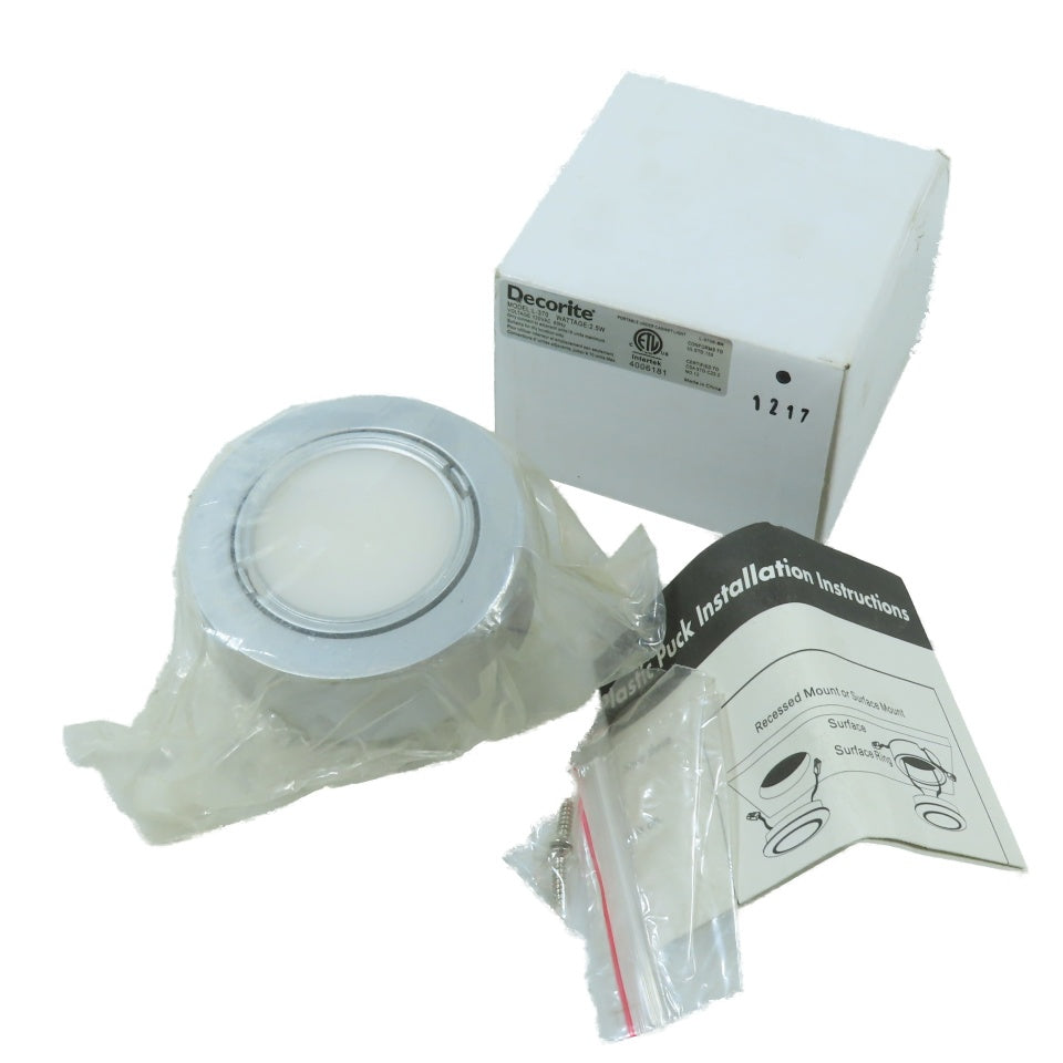 Decorite L-370 Portable Under Cabinet Puck Light 2.5W 120VAC