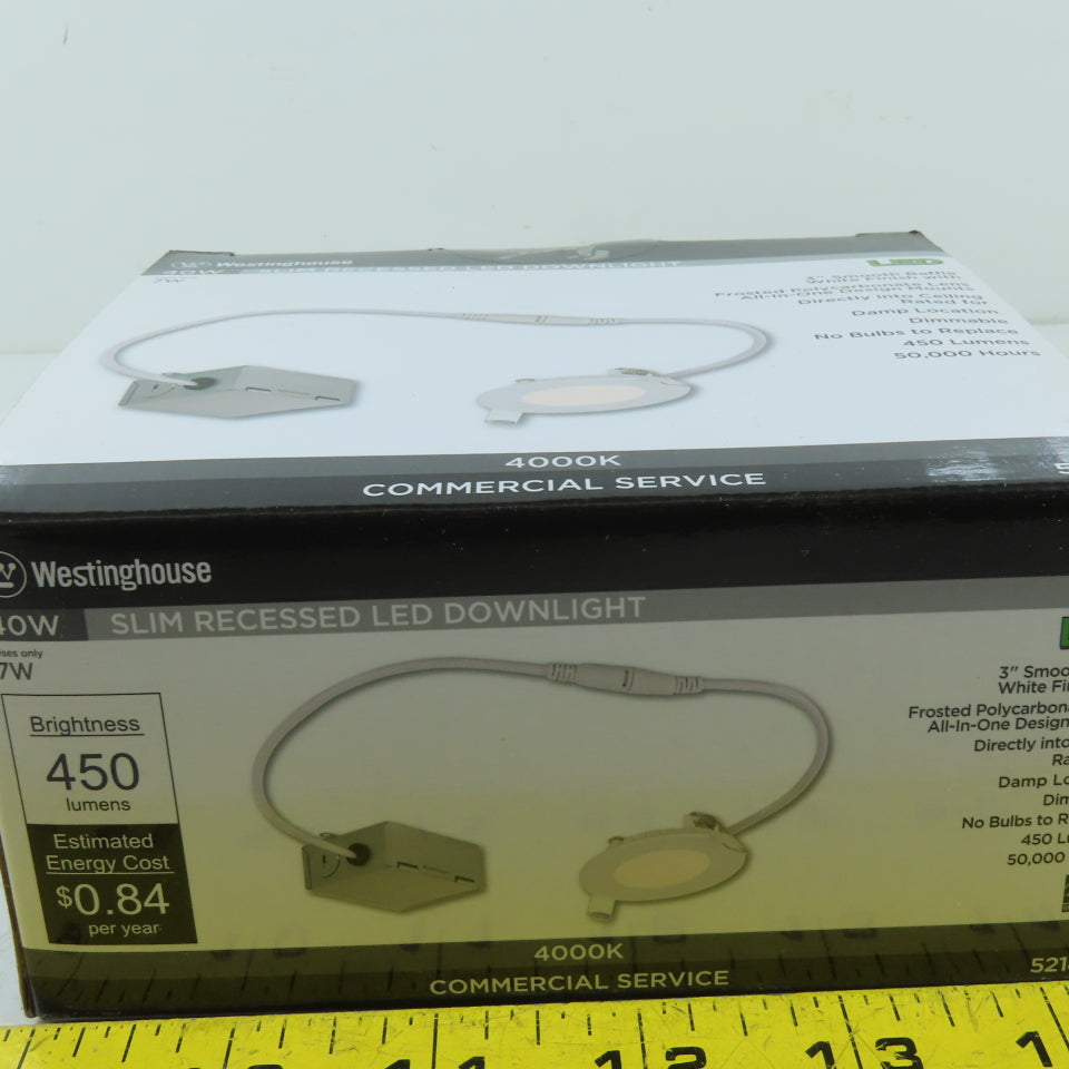 Westinghouse 52180 3" Slim Recessed LED Downlight 4000K 120V Dimmable