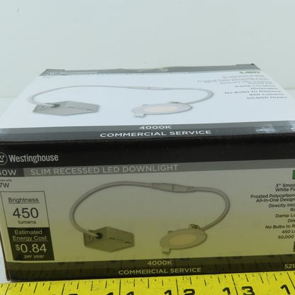 Westinghouse 52180 3" Slim Recessed LED Downlight 4000K 120V Dimmable