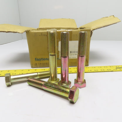 Fastenal 7/8"-9 x 6" Yellow Zinc Hex Head Bolt Gr.8 Lot Of 28