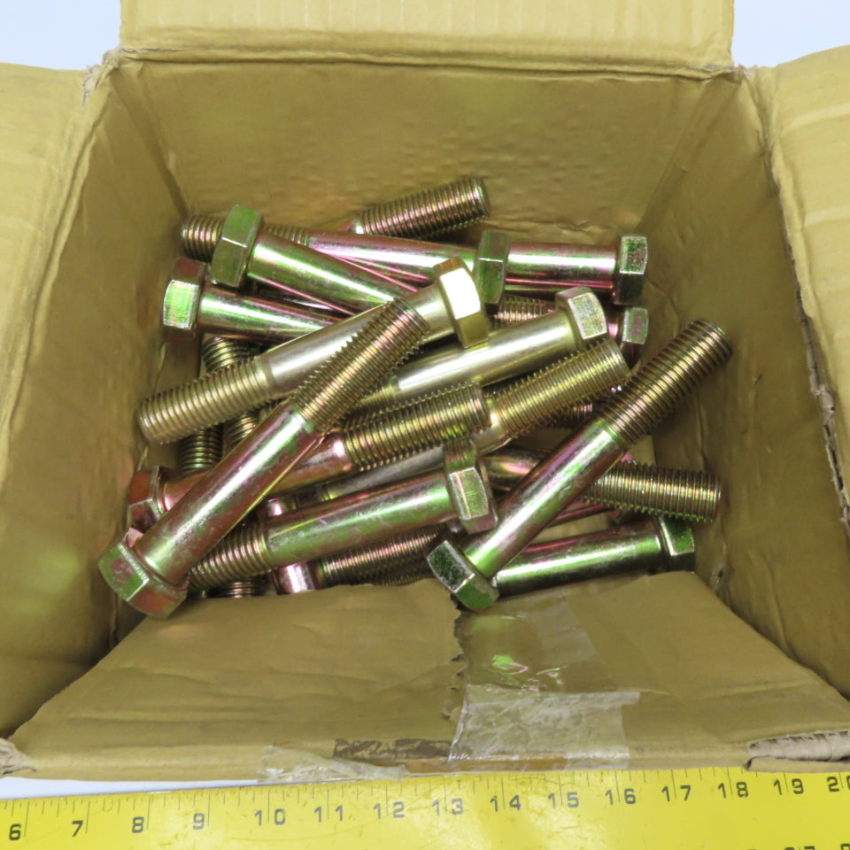 Fastenal 7/8"-9 x 6" Yellow Zinc Hex Head Bolt Gr.8 Lot Of 28