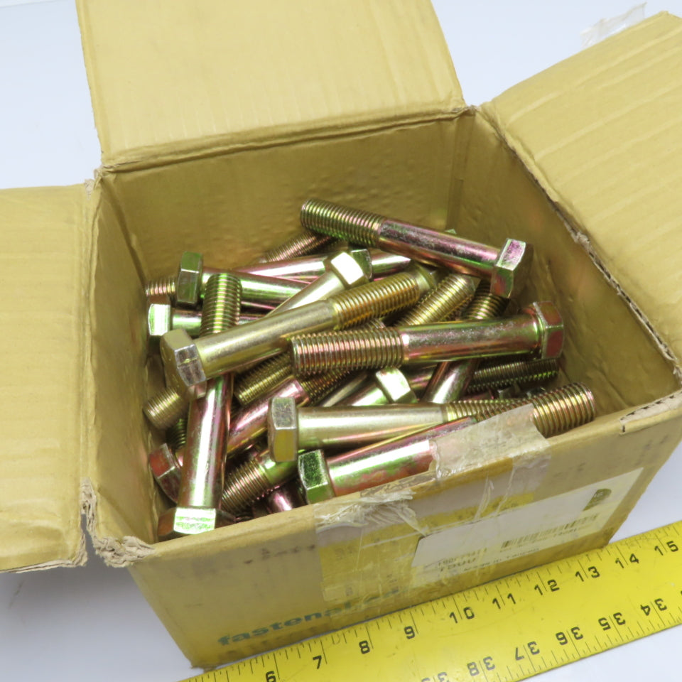 Fastenal 7/8"-9 x 6" Yellow Zinc Hex Head Bolt Gr.8 Lot Of 28