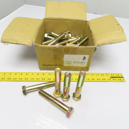 Fastenal 7/8"-9 x 6" Yellow Zinc Hex Head Bolt Gr.8 Lot Of 28