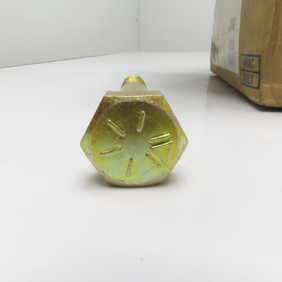 Infacso 7/8"-9 x 6" Yellow Zinc Hex Head Bolt Gr.8 Lot Of 34
