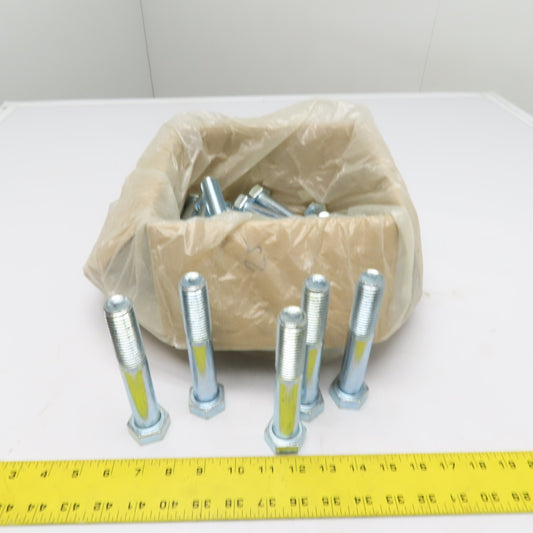Infacso 7/8"-9 x 6" Zinc Hex Head Bolt Gr.5 Lot Of 25