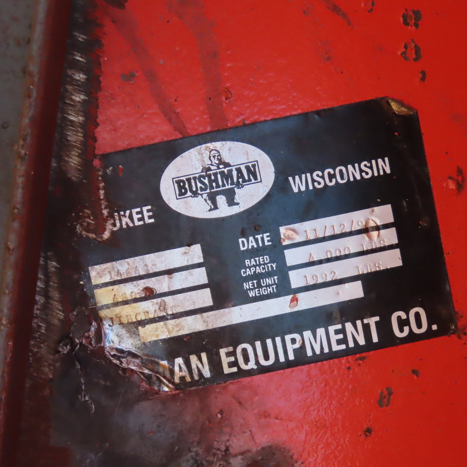Bushman 2 Ton 4000LB Freestanding 360° Jib Crane 178" Swing 118"Under 123"Travel