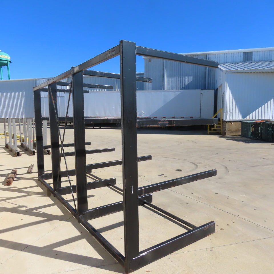 89" Tall Single Sided Welded 4-Post Cantilever Rack 160" Wide x 48" Deep 3-Tier
