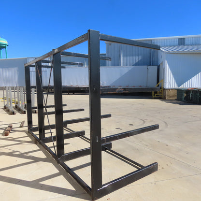 89" Tall Single Sided Welded 4-Post Cantilever Rack 160" Wide x 48" Deep 3-Tier