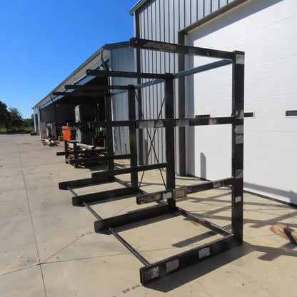 89" Tall Single Sided Welded 4-Post Cantilever Rack 160" Wide x 48" Deep 3-Tier