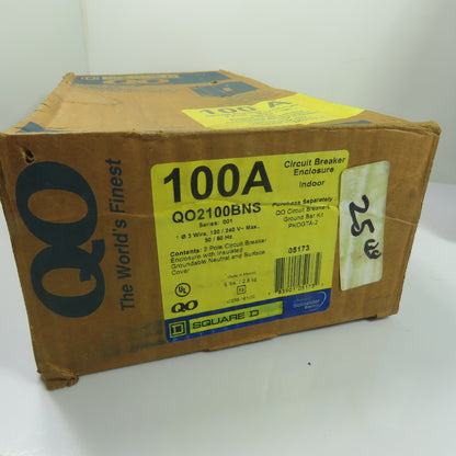Square D QO2100BNS 100A 2-Pole Main Lug Circuit Breaker Enclosure 120/240V