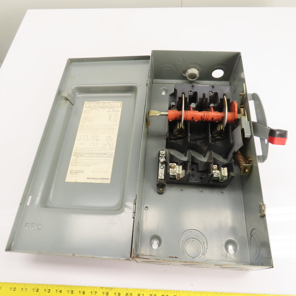 Square D H223N 100A 2-Pole Single Throw Fusible Safety Disconnect Switch 240V