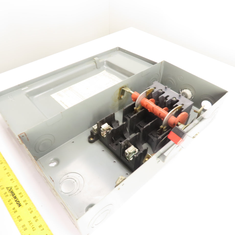 Square D H223N 100A 2-Pole Single Throw Fusible Safety Disconnect Switch 240V
