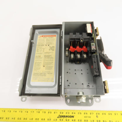Square D HU361AWKEI 30A 3-Pole Non-Fusible Safety Disconnect Switch 600VAC 3Ph