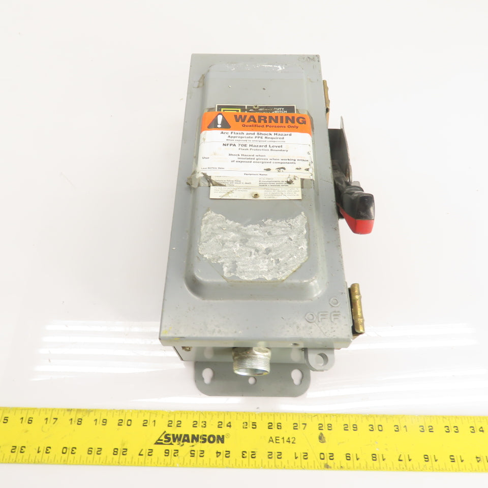 Square D HU361AWKEI 30A 3-Pole Non-Fusible Safety Disconnect Switch 600VAC 3Ph