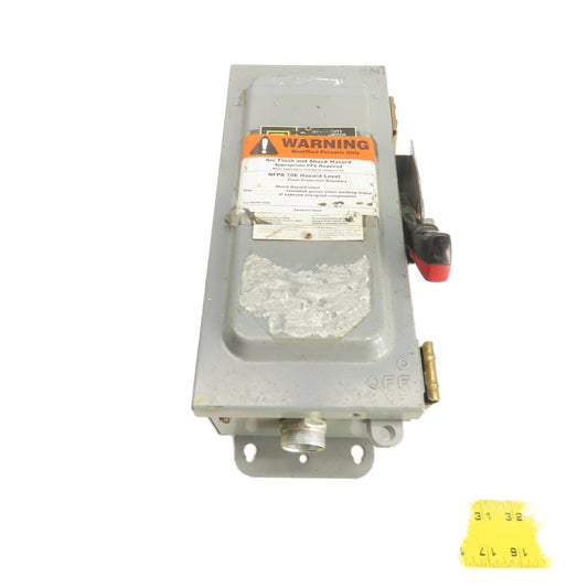 Square D HU361AWKEI 30A 3-Pole Non-Fusible Safety Disconnect Switch 600VAC 3Ph