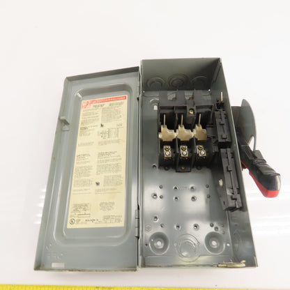 Square D HU361 30A 3-Pole Non-Fusible Heavy Duty Safety Disconnect Switch 600V
