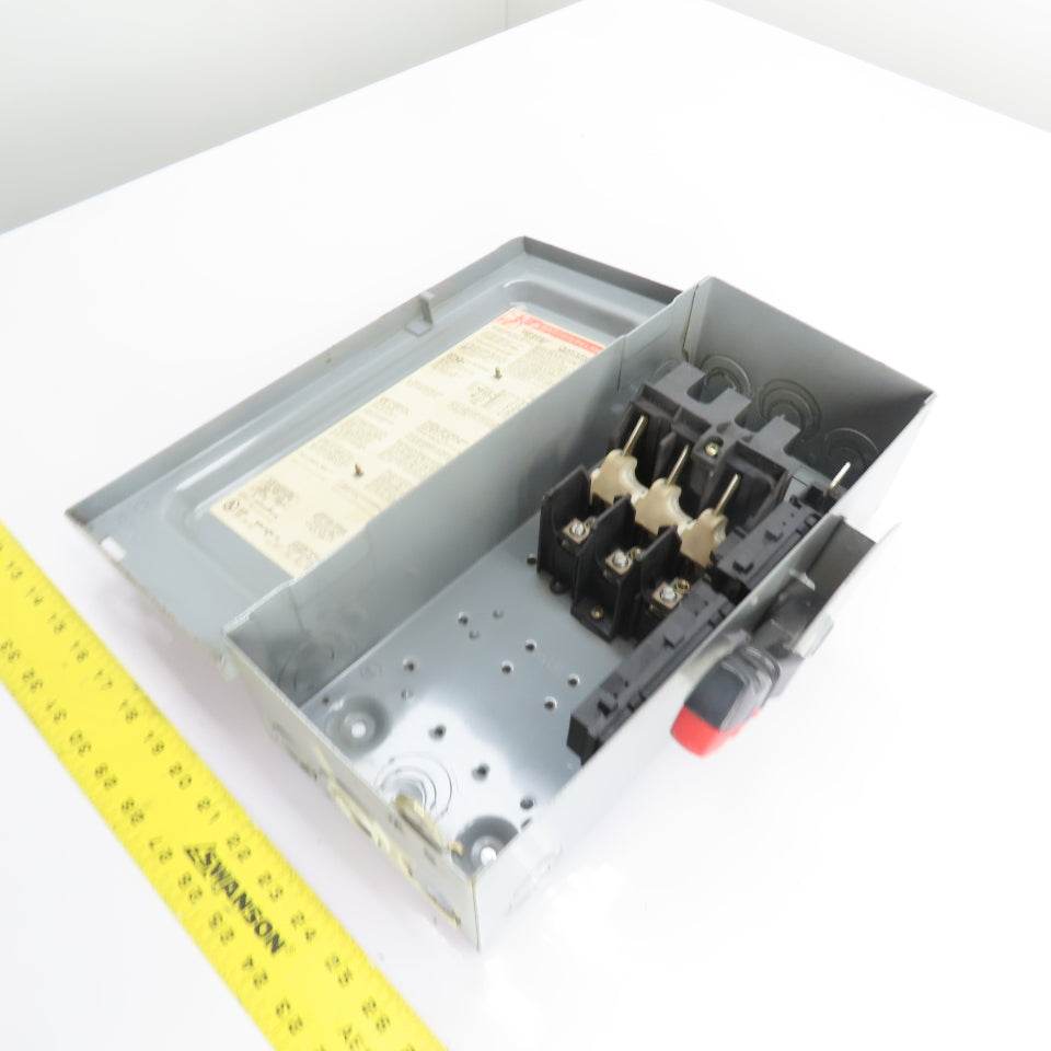 Square D HU361 30A 3-Pole Non-Fusible Heavy Duty Safety Disconnect Switch 600V