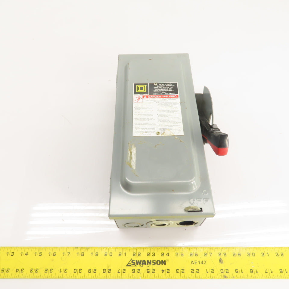 Square D HU361 30A 3-Pole Non-Fusible Heavy Duty Safety Disconnect Switch 600V