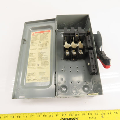 Square D HU361 30A 3-Pole Non-Fusible Heavy Duty Safety Disconnect Switch 600V