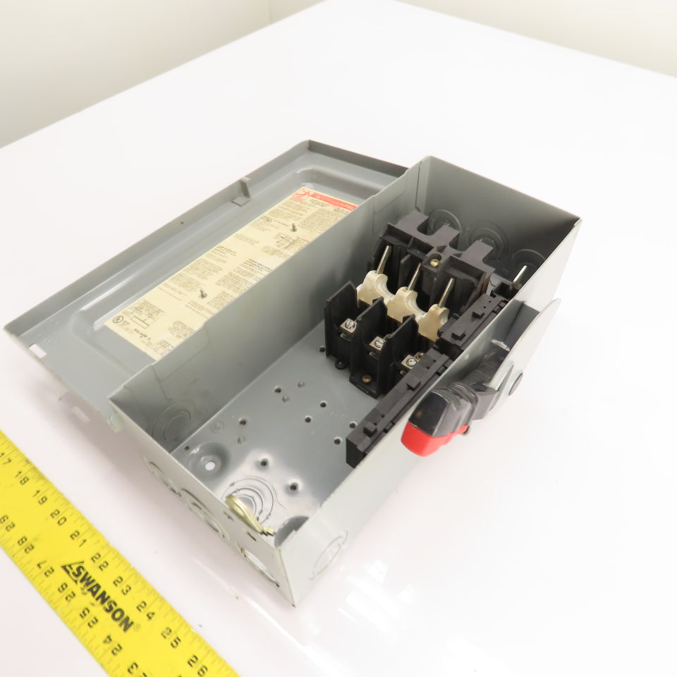 Square D HU361 30A 3-Pole Non-Fusible Heavy Duty Safety Disconnect Switch 600V