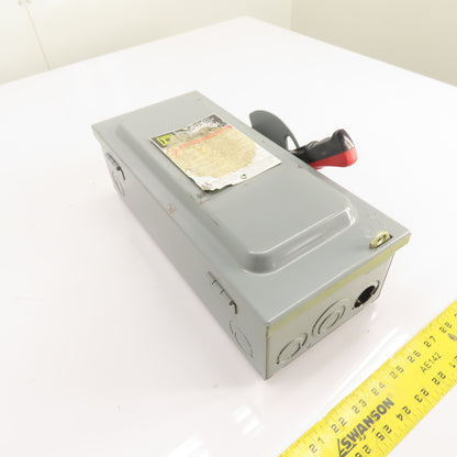 Square D HU361 30A 3-Pole Non-Fusible Heavy Duty Safety Disconnect Switch 600V