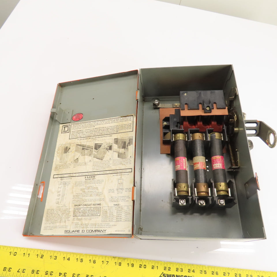 Square D PQ3606G 60A 3-Pole Fusible I-Line Busway Disconnect Switch 600V