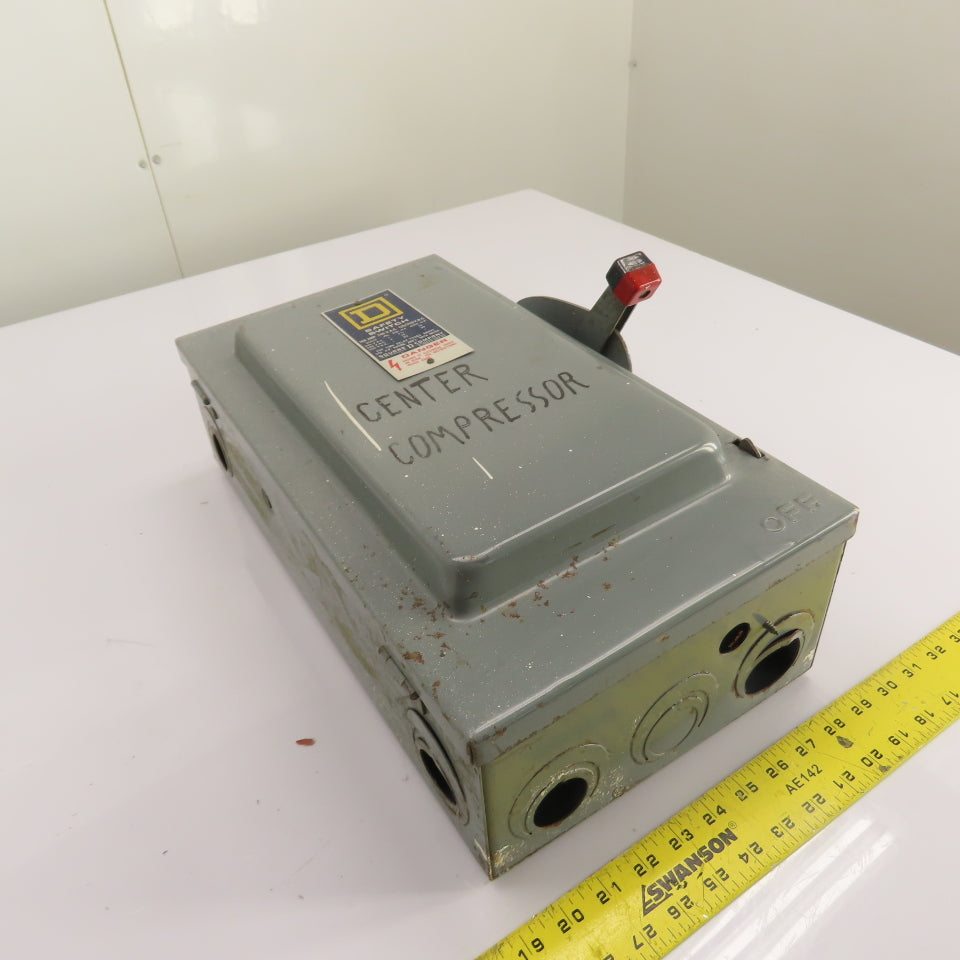 Square D 100A 2-Pole Fusible Safety Disconnect Switch 240VAC