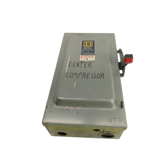 Square D 100A 2-Pole Fusible Safety Disconnect Switch 240VAC
