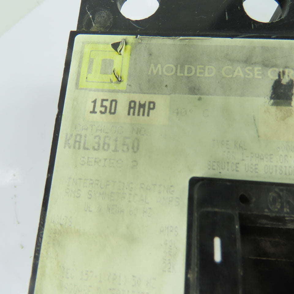 Square D KAL36150 150A 3-Pole Molded Case Circuit Breaker 600VAC