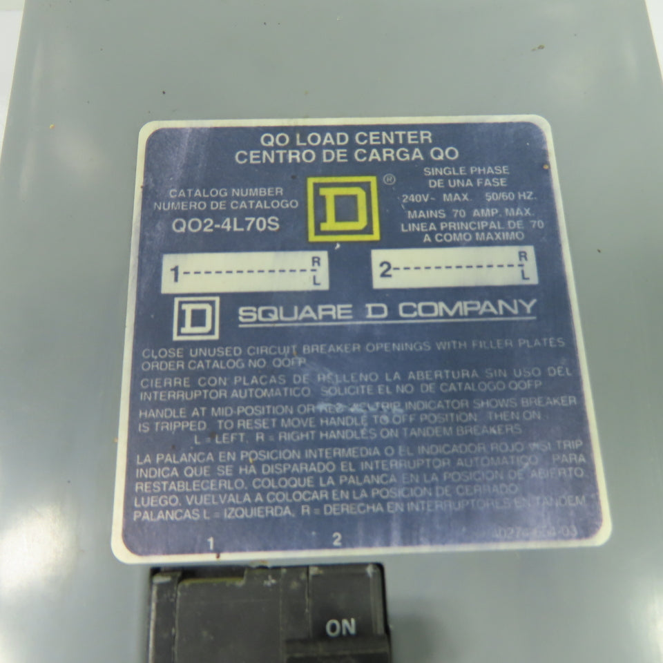 Square D QO2-4L70S 70A Load Center 120/240V 1Ph W/ 30A Circuit Breaker