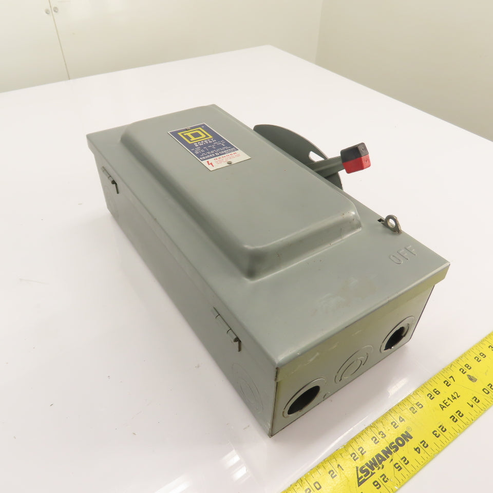 Square D H-362 60A Fusible Safety Disconnect Switch 600VAC 30HP 3-Pole