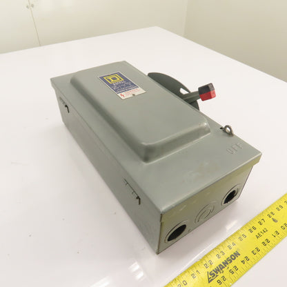 Square D H-362 60A Fusible Safety Disconnect Switch 600VAC 30HP 3-Pole