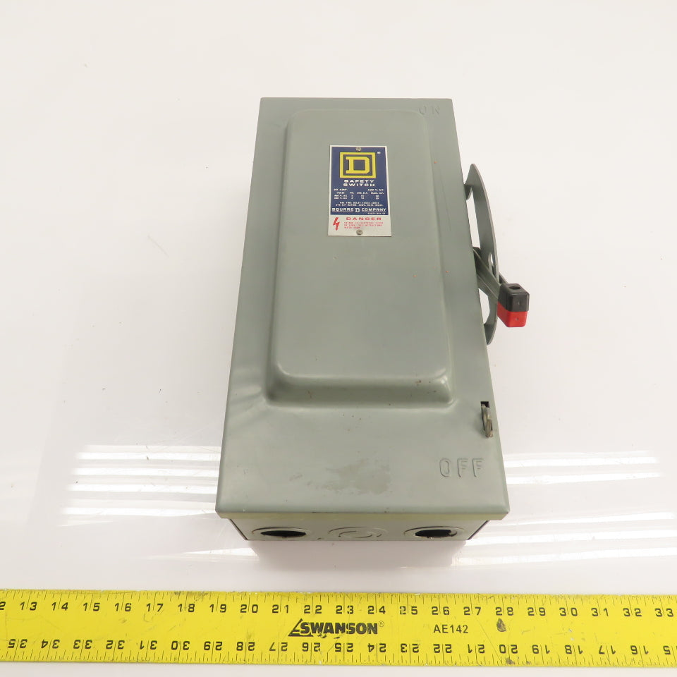 Square D H-362 60A Fusible Safety Disconnect Switch 600VAC 30HP 3-Pole