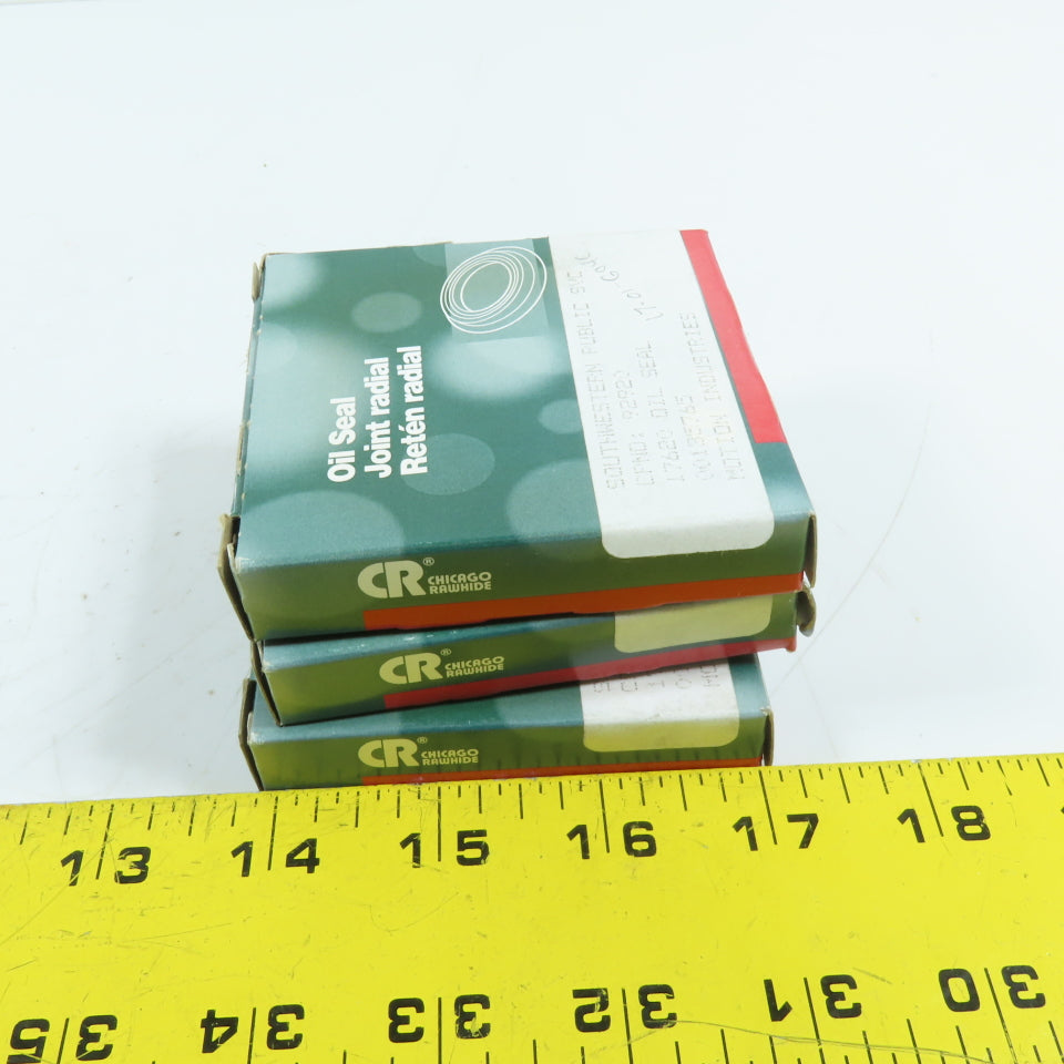 Chicago Rawhide 17620 Radial Shaft Oil Seal Nitrile Triple Lip Lot Of 3