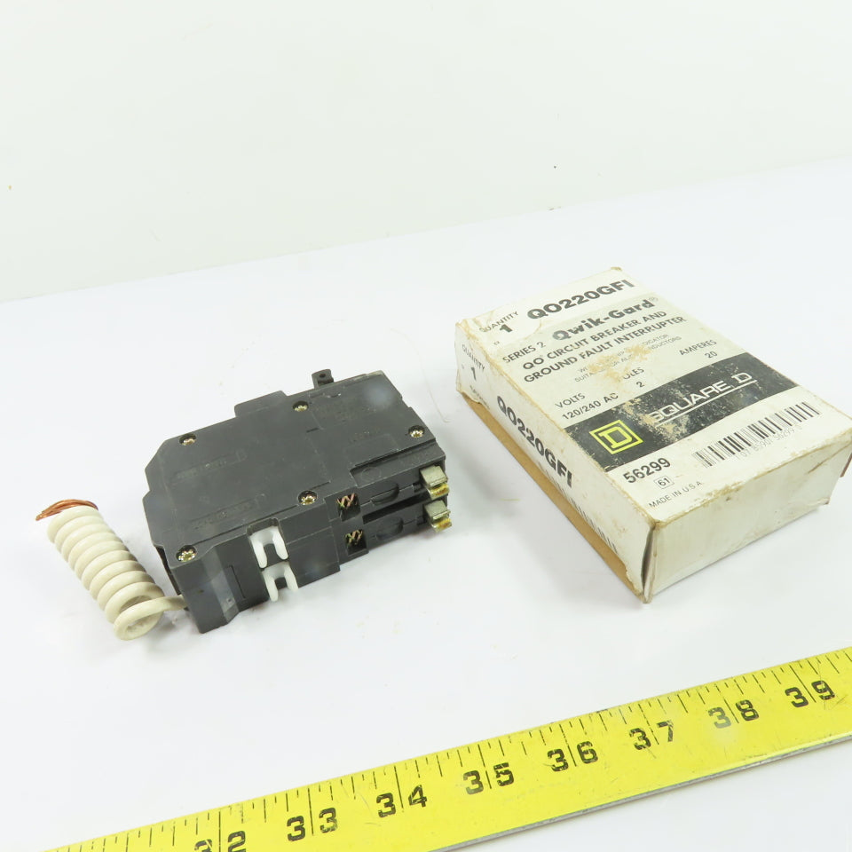 Square D QO220GFI 20A 2-Pole Ground Fault Circuit Breaker 120/240VAC NEW