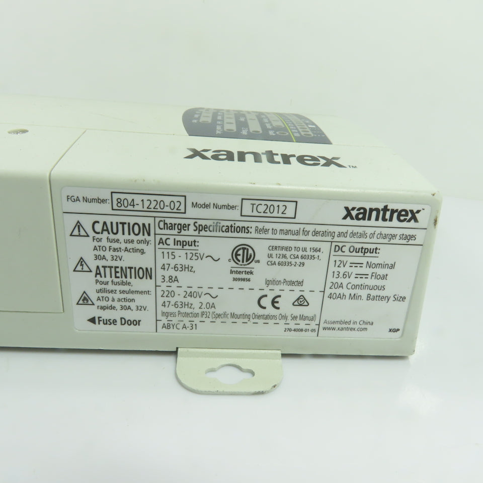 Xantrex 804-1220-02 TC2012 20A 3-Stage Marine Battery Charger 12VDC