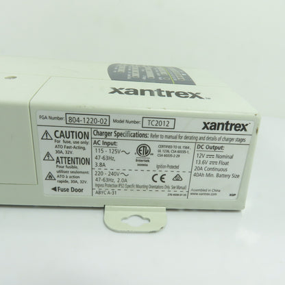 Xantrex 804-1220-02 TC2012 20A 3-Stage Marine Battery Charger 12VDC