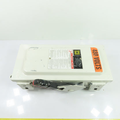 Square D HU361AWK 30A 3-Pole Non-Fusible Safety Disconnect Switch 600VAC