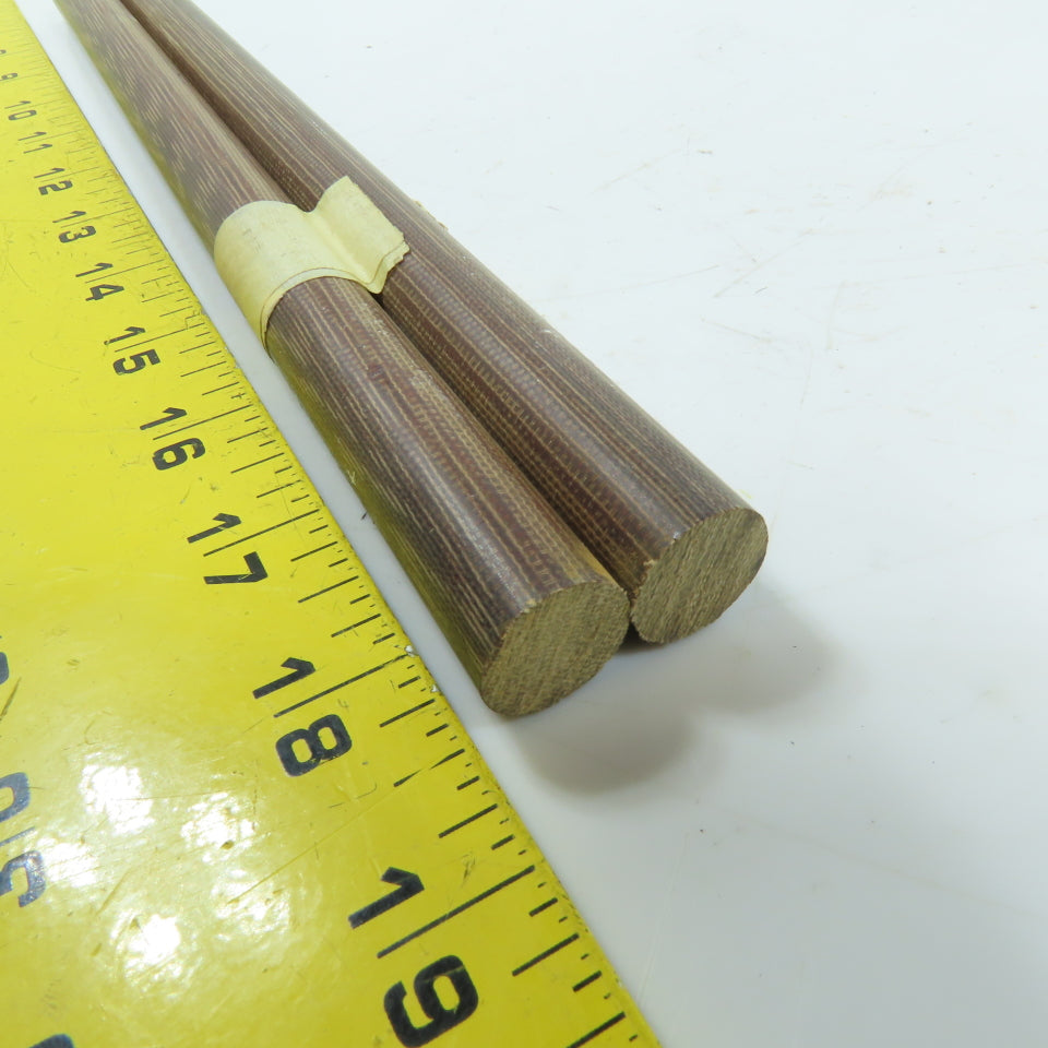 5/8" x 12" Grade C Canvas Phenolic Rod Stock Lot Of 2