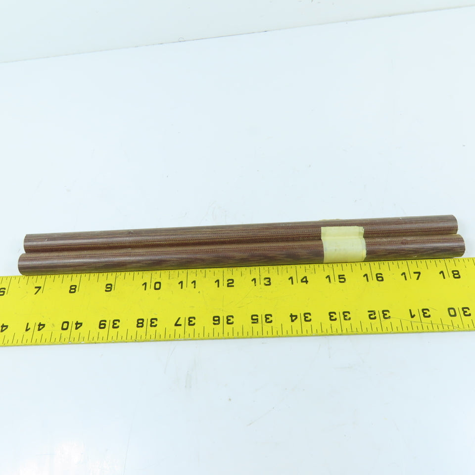 5/8" x 12" Grade C Canvas Phenolic Rod Stock Lot Of 2