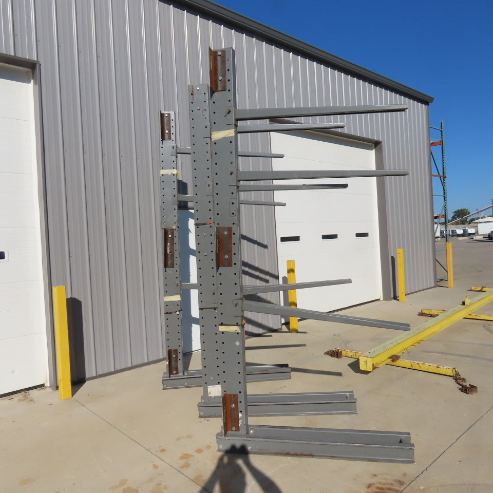 120" Tall x 48" Arm Length 3-Tier Cantilever Rack UprightsLot Of 3