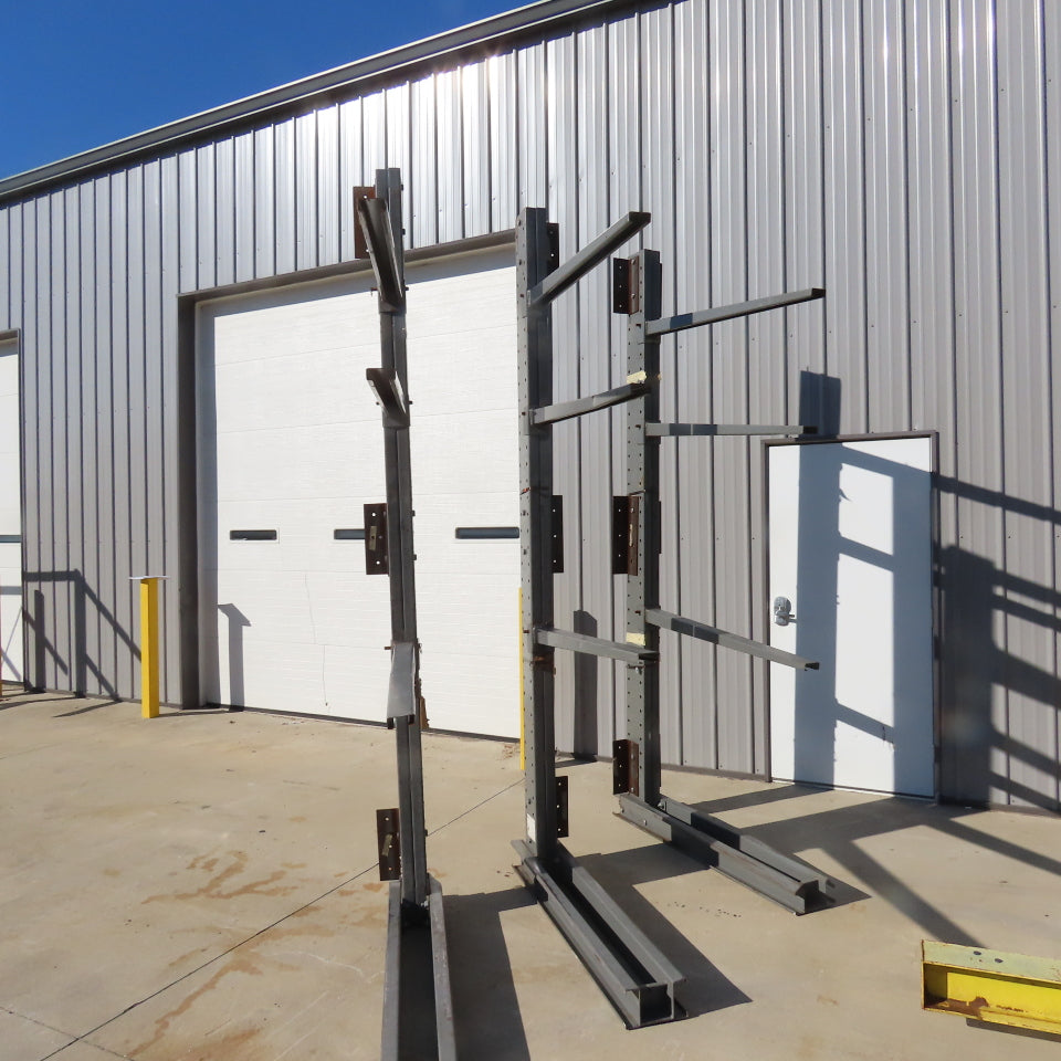 120" Tall x 48" Arm Length 3-Tier Cantilever Rack UprightsLot Of 3