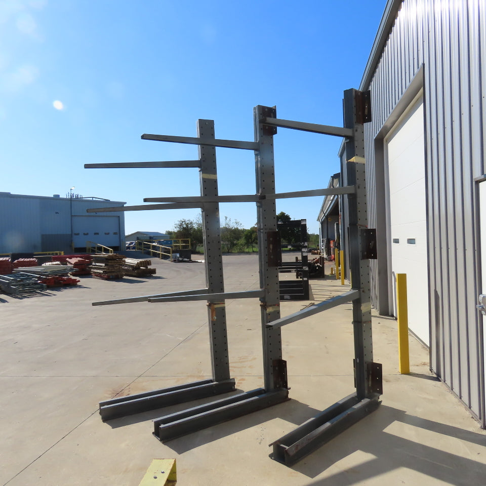120" Tall x 48" Arm Length 3-Tier Cantilever Rack UprightsLot Of 3