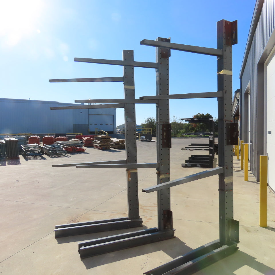 120" Tall x 48" Arm Length 3-Tier Cantilever Rack UprightsLot Of 3
