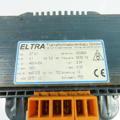 ELTRA ST 0.1 0.1kVA Control Transformer 480V Pri 120V Sec 1Ph