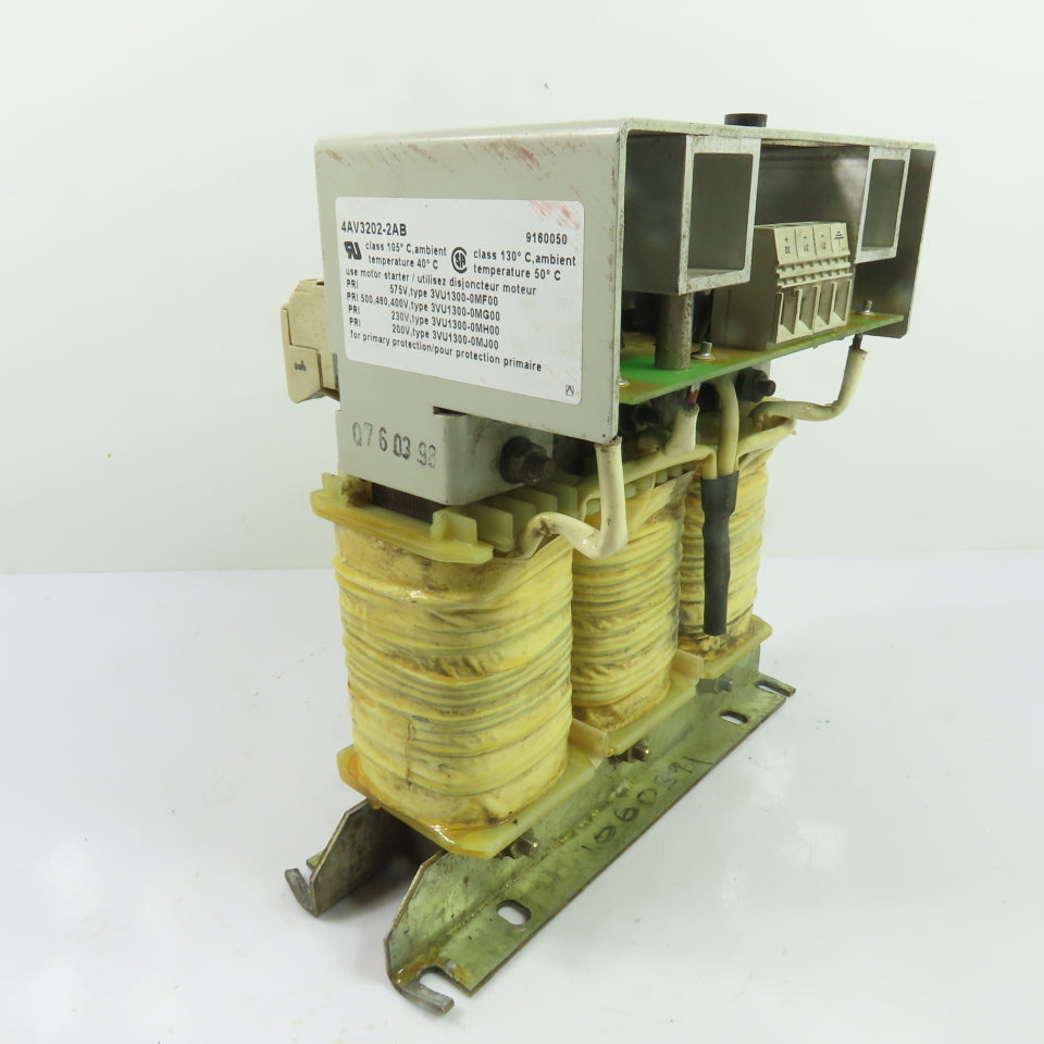 Siemens 9160050 4AV3202-2AB 3Ph Multi-Tap Transformer 200-575VAC Pri 24VDC Sec
