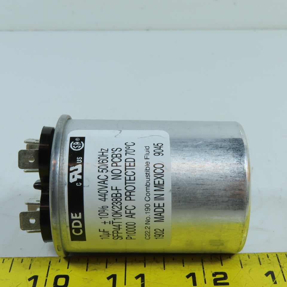 CDE SFP44T10K238B-F 10uF Motor Run Capacitor 440VAC 50/60Hz