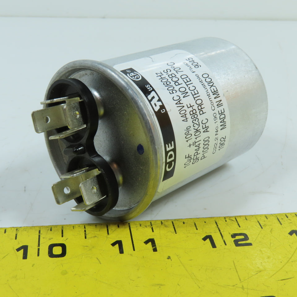 CDE SFP44T10K238B-F 10uF Motor Run Capacitor 440VAC 50/60Hz