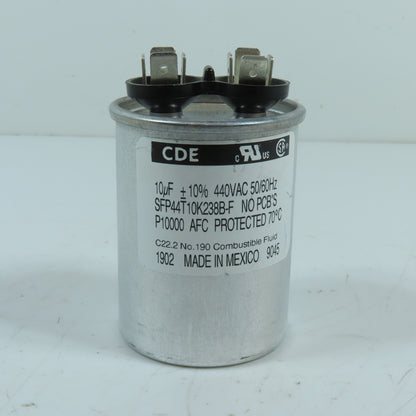 CDE SFP44T10K238B-F 10uF Motor Run Capacitor 440VAC 50/60Hz